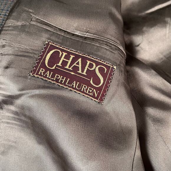 Vintage Chaps Ralph Lauren Mens Sports Coat 44R Tattersall Virgin Wool Academia - Picture 11 of 11
